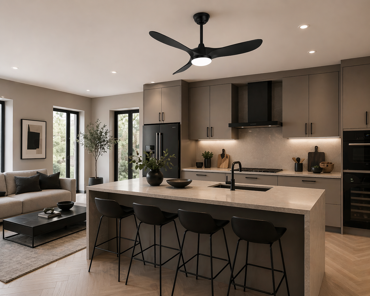 L'élégance – Plafonnier Ventilateur | Ventilateur Plafond Pales Bois Style Nordique