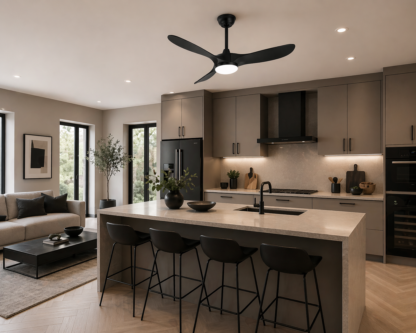 L'élégance – Plafonnier Ventilateur | Ventilateur Plafond Pales Bois Style Nordique
