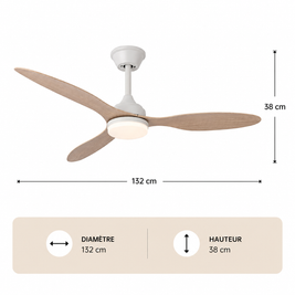 Albatross – Plafonnier Ventilateur | Ventilateur Plafond LED Pales Bois