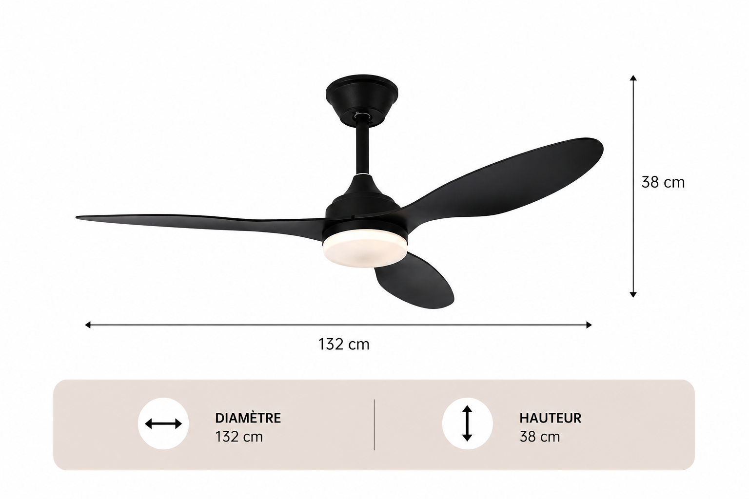 Albatross – Plafonnier Ventilateur | Ventilateur Plafond LED Pales Bois