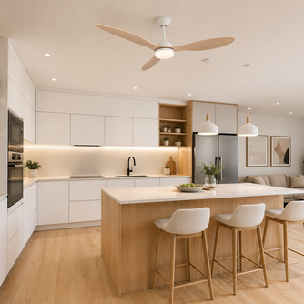 Albatross – Plafonnier Ventilateur | Ventilateur Plafond LED Pales Bois