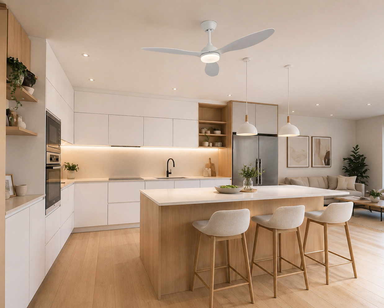 Albatross – Plafonnier Ventilateur | Ventilateur Plafond LED Pales Bois