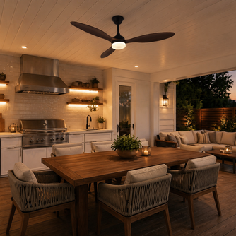 Albatross – Plafonnier Ventilateur | Ventilateur Plafond LED Pales Bois