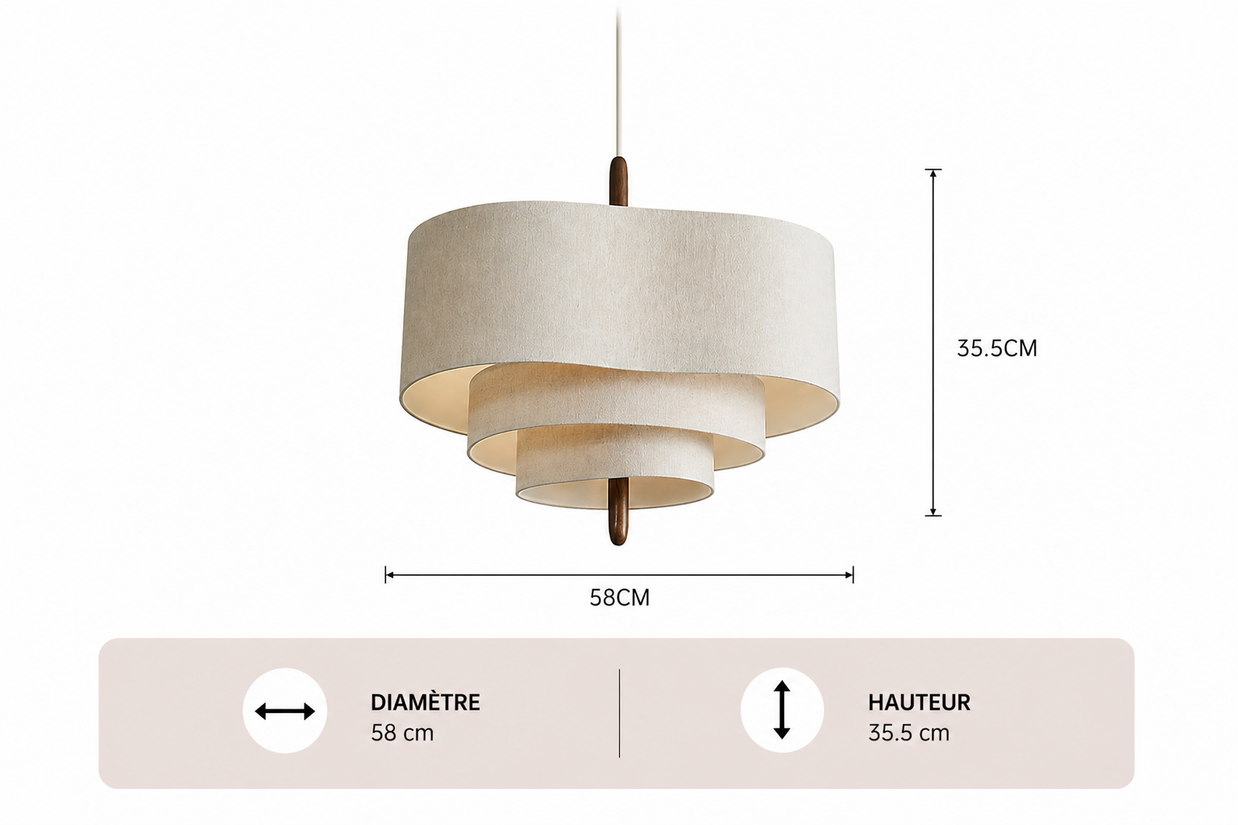Wabi-Sabi – Lustre | Suspension Tissu Beige