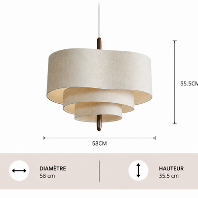 Wabi-Sabi – Lustre | Suspension Tissu Beige