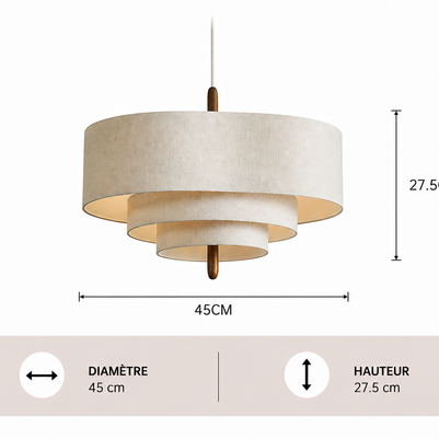Wabi-Sabi – Lustre | Suspension Tissu Beige