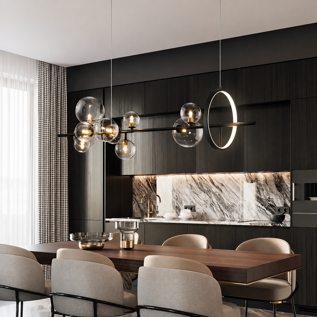 Future – Lustre | Suspension Multi-Bulles Verre