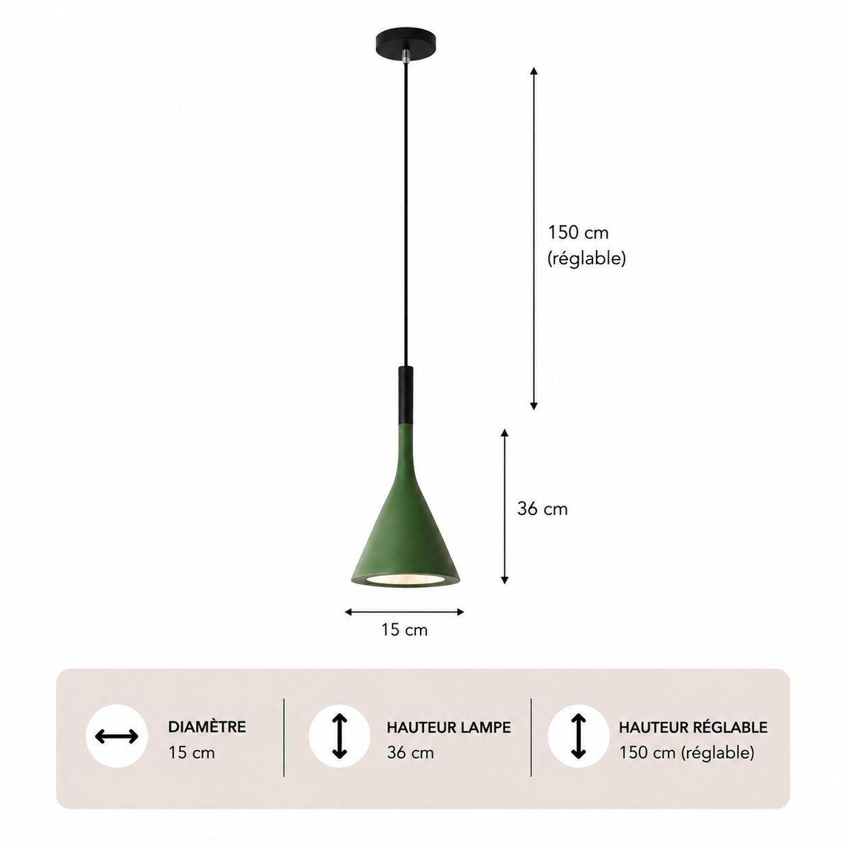 Minimalisme – Lustre | Suspension Conique Colorée Style Moderne