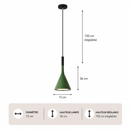 Minimalisme – Lustre | Suspension Conique Colorée Style Moderne