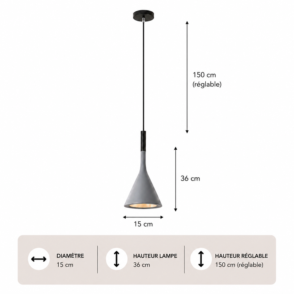 Minimalisme – Lustre | Suspension Conique Colorée Style Moderne