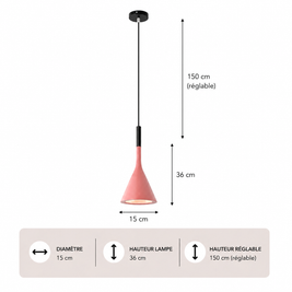 Minimalisme – Lustre | Suspension Conique Colorée Style Moderne