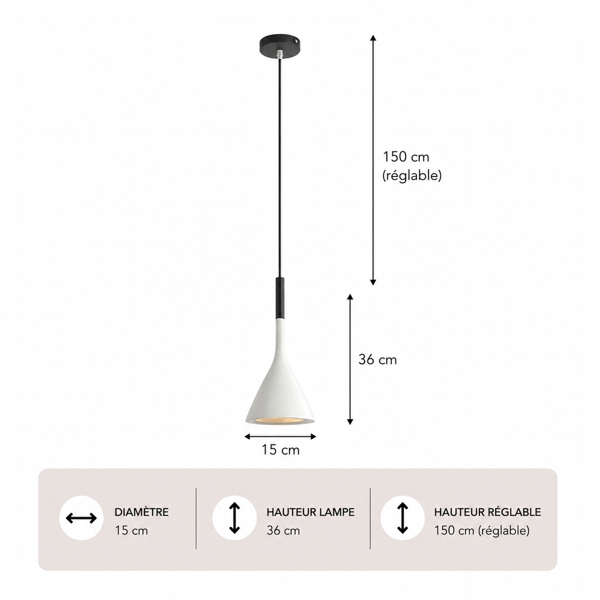 Minimalisme – Lustre | Suspension Conique Colorée Style Moderne