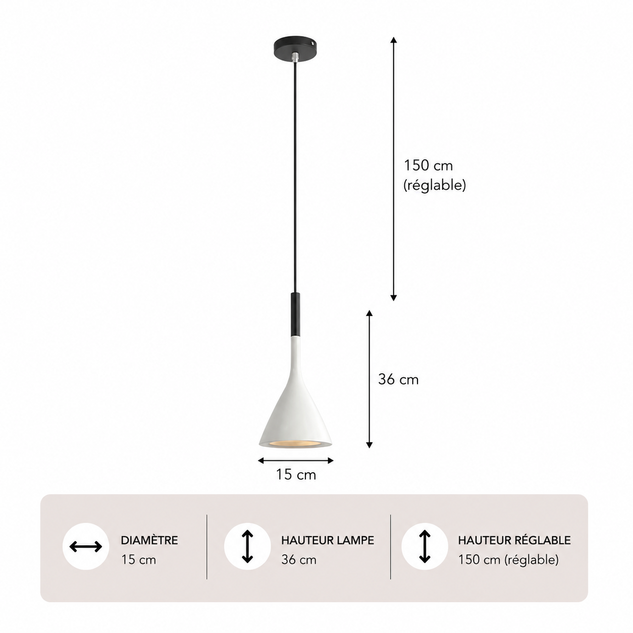 Minimalisme – Lustre | Suspension Conique Colorée Style Moderne