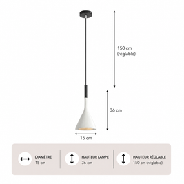 Minimalisme – Lustre | Suspension Conique Colorée Style Moderne