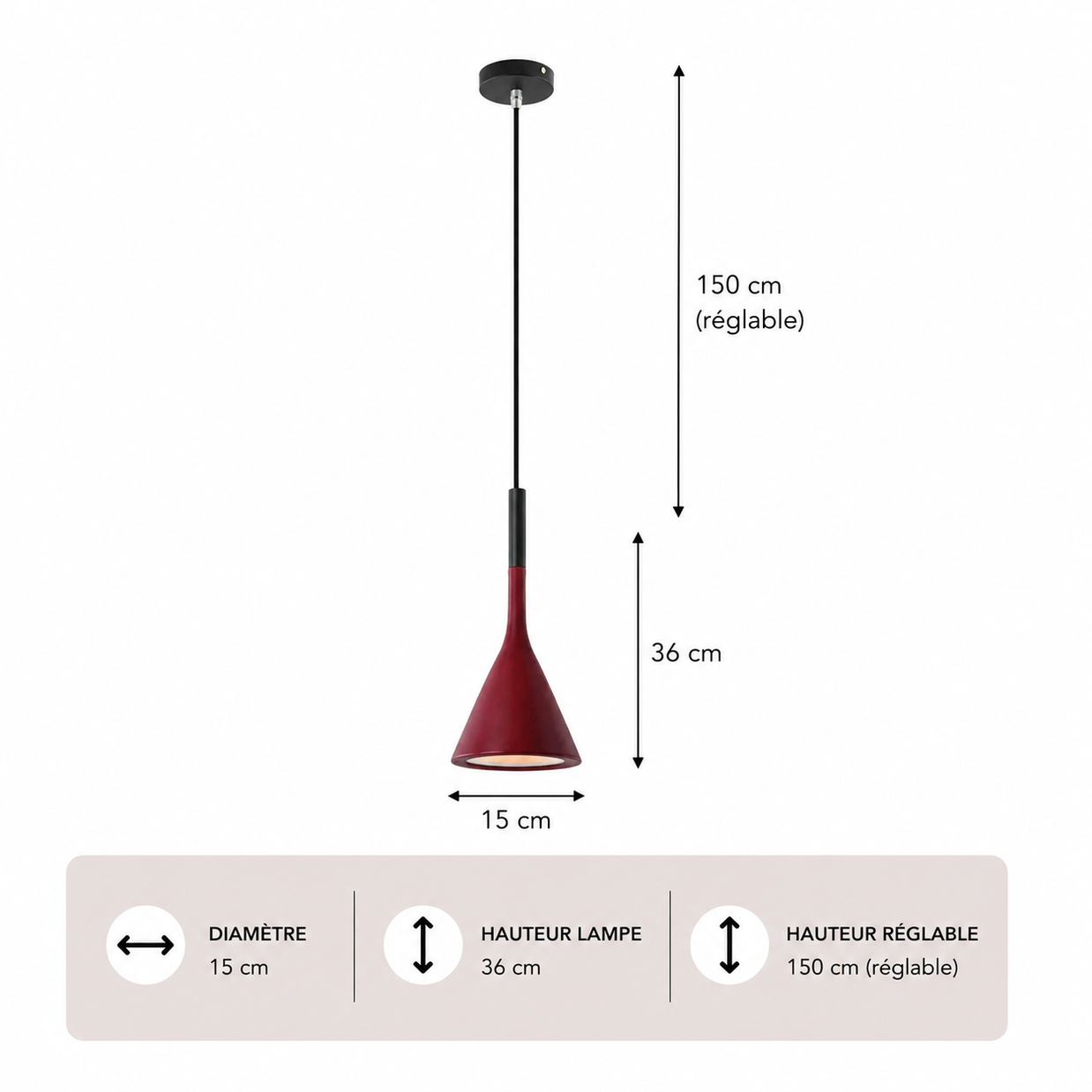Minimalisme – Lustre | Suspension Conique Colorée Style Moderne