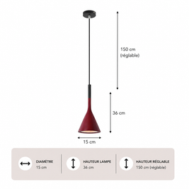 Minimalisme – Lustre | Suspension Conique Colorée Style Moderne