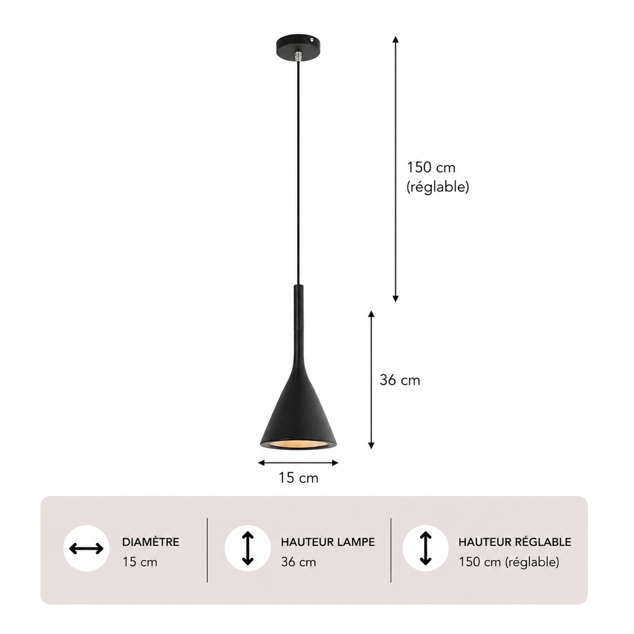 Minimalisme – Lustre | Suspension Conique Colorée Style Moderne