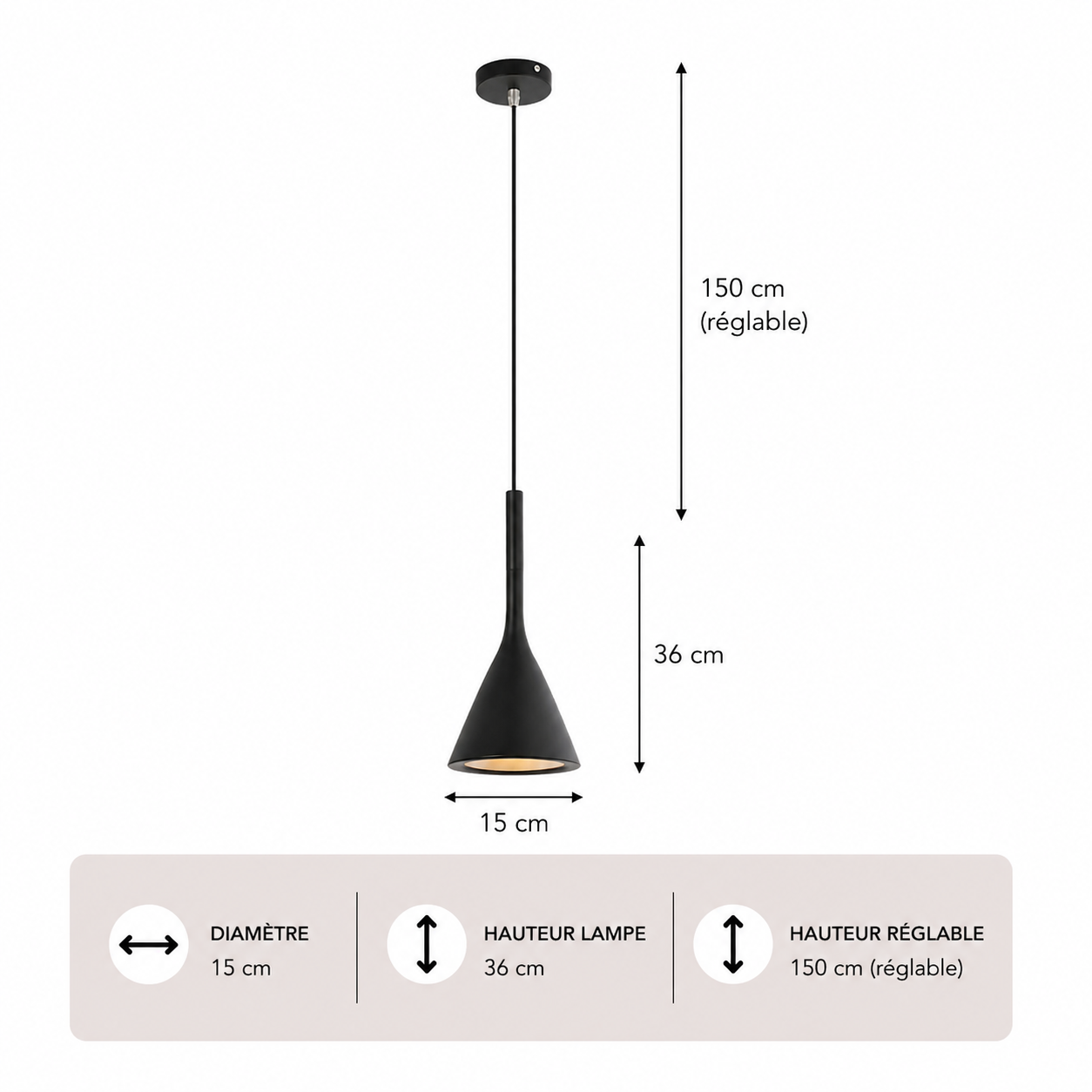 Minimalisme – Lustre | Suspension Conique Colorée Style Moderne