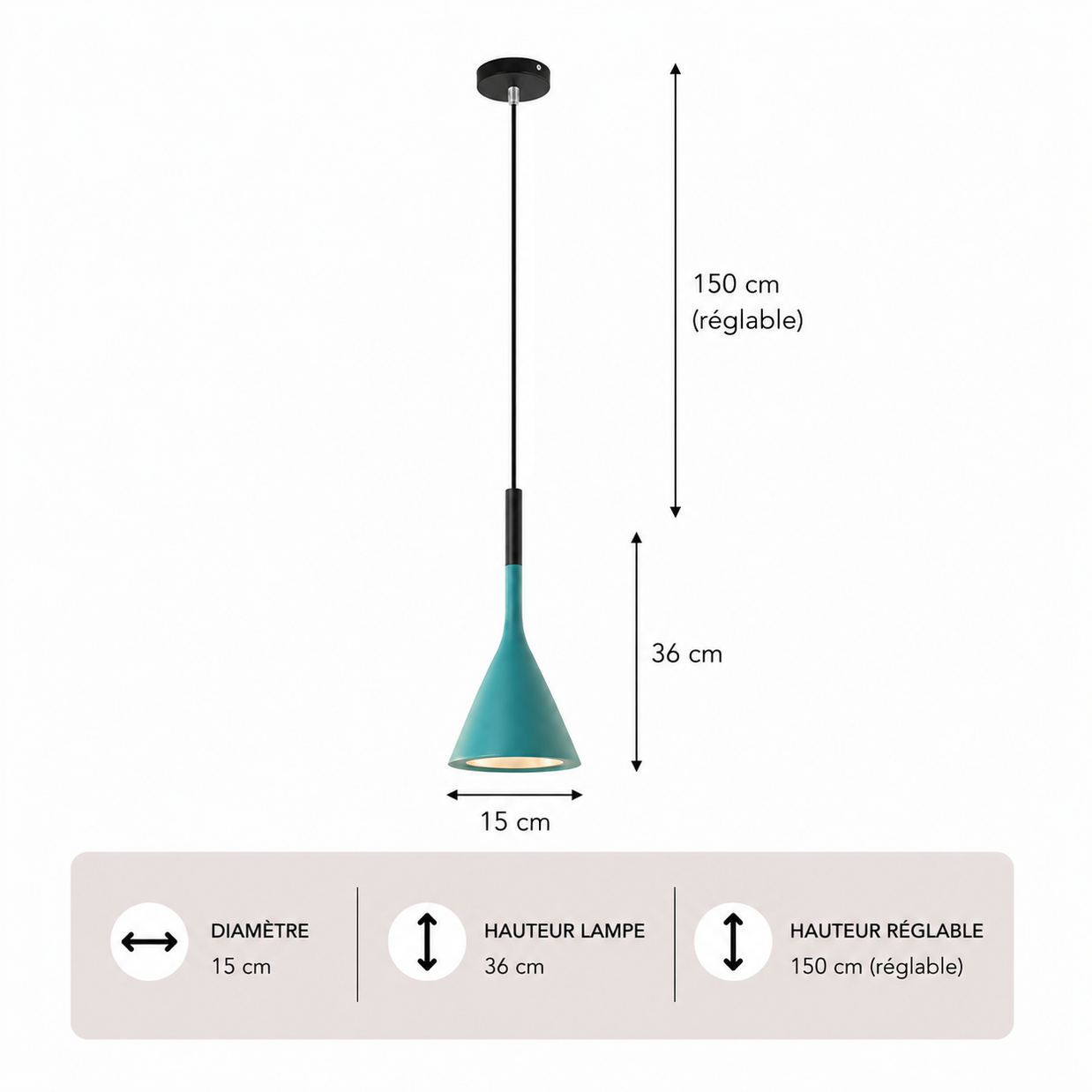 Minimalisme – Lustre | Suspension Conique Colorée Style Moderne