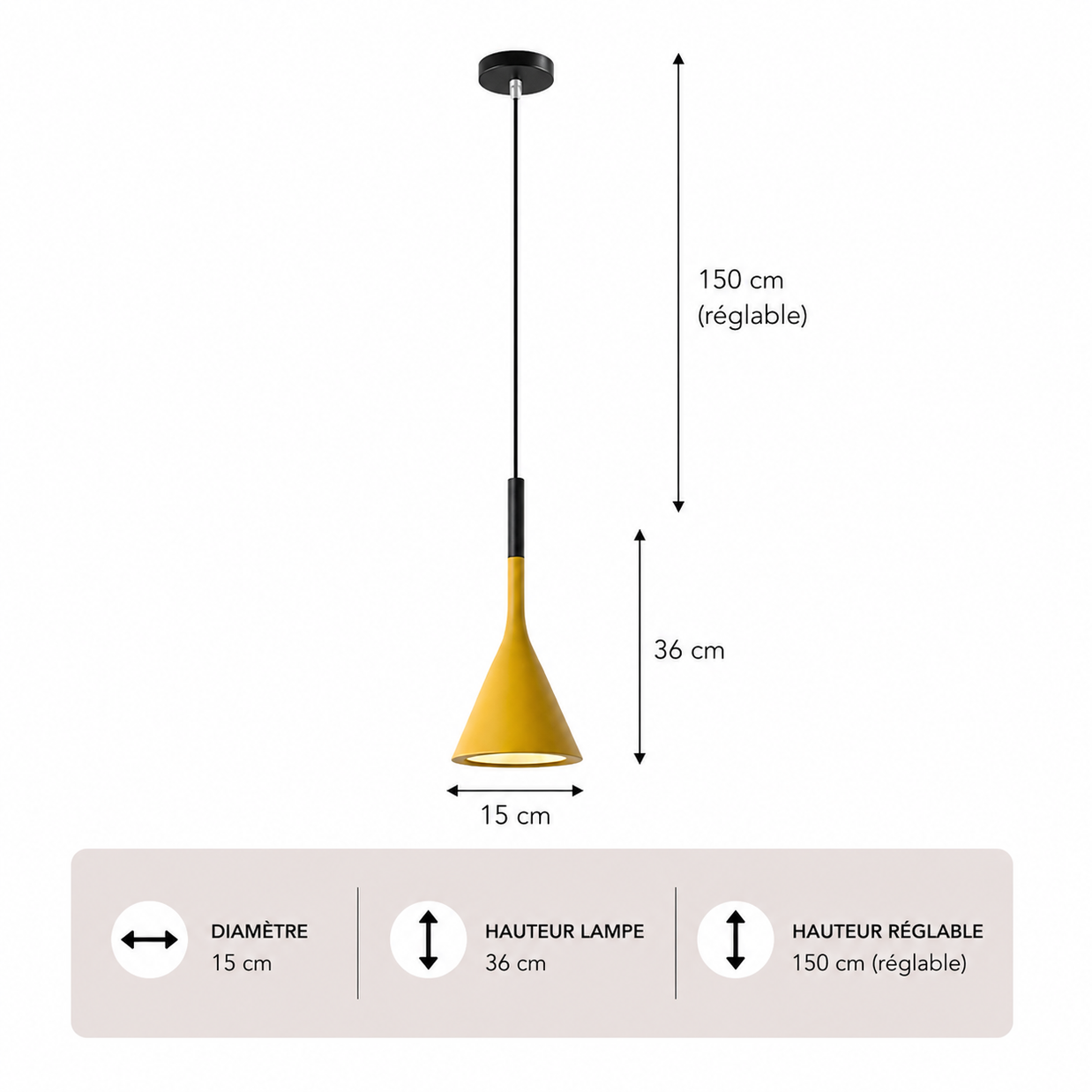 Minimalisme – Lustre | Suspension Conique Colorée Style Moderne