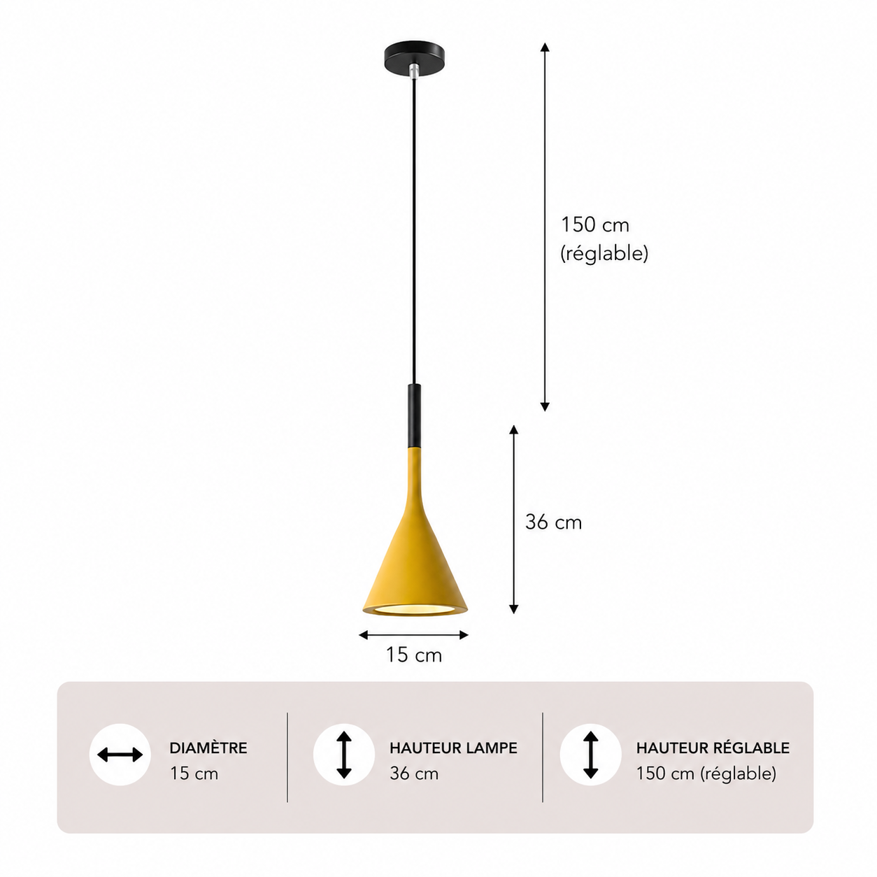 Minimalisme – Lustre | Suspension Conique Colorée Style Moderne
