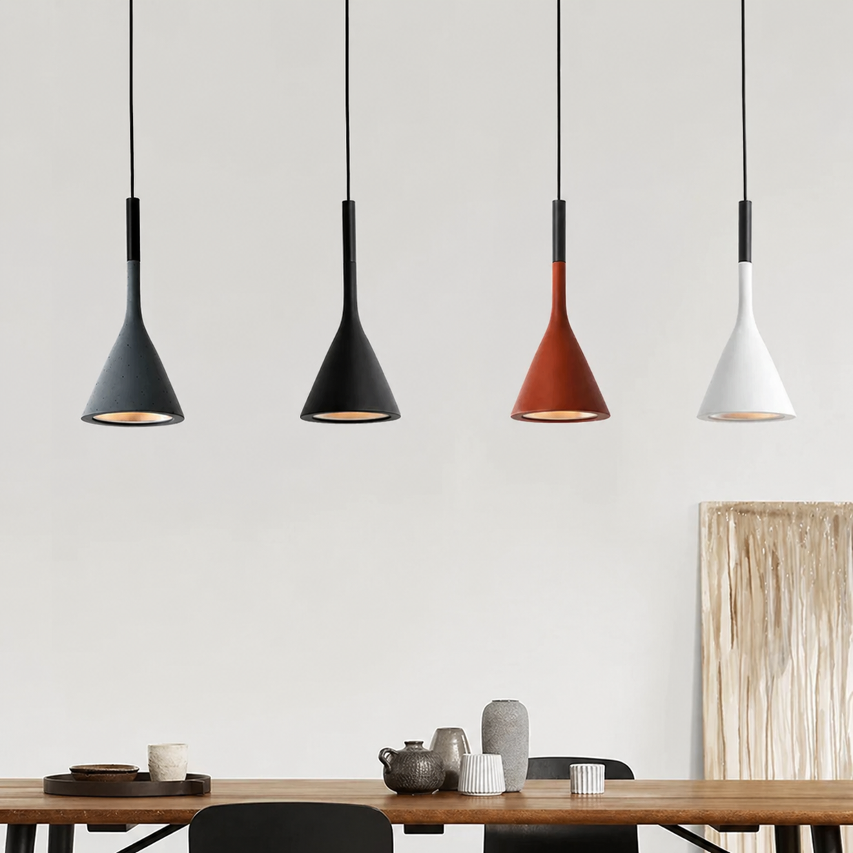 Minimalisme – Lustre | Suspension Conique Colorée Style Moderne
