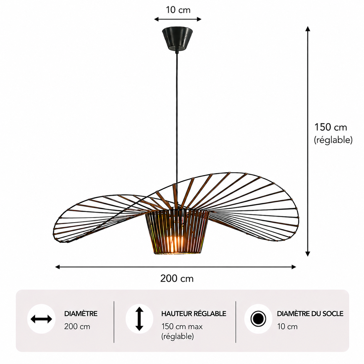 Vertigo – Lustre | Suspension Textile Nordique Grande Taille 60-200cm