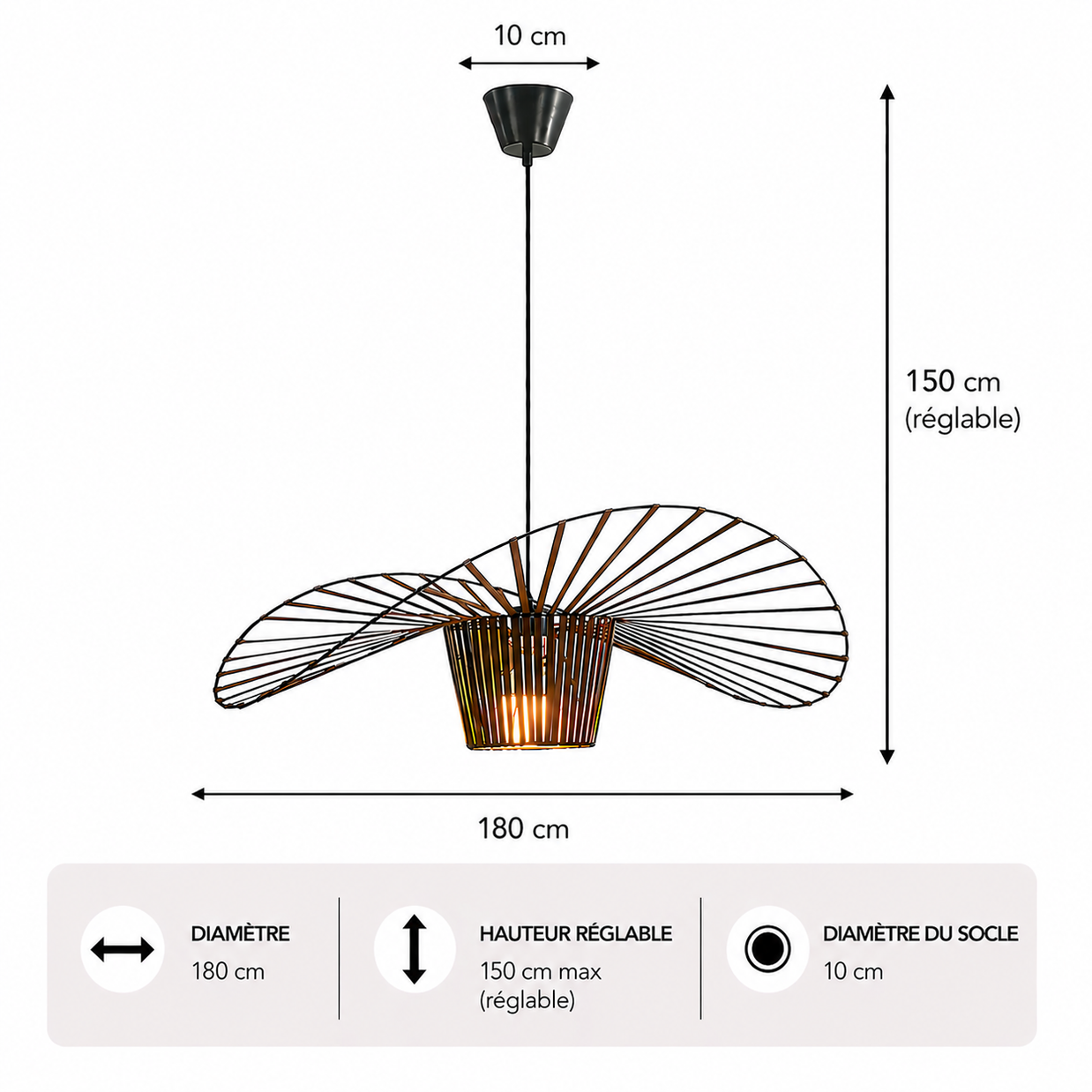 Vertigo – Lustre | Suspension Textile Nordique Grande Taille 60-200cm