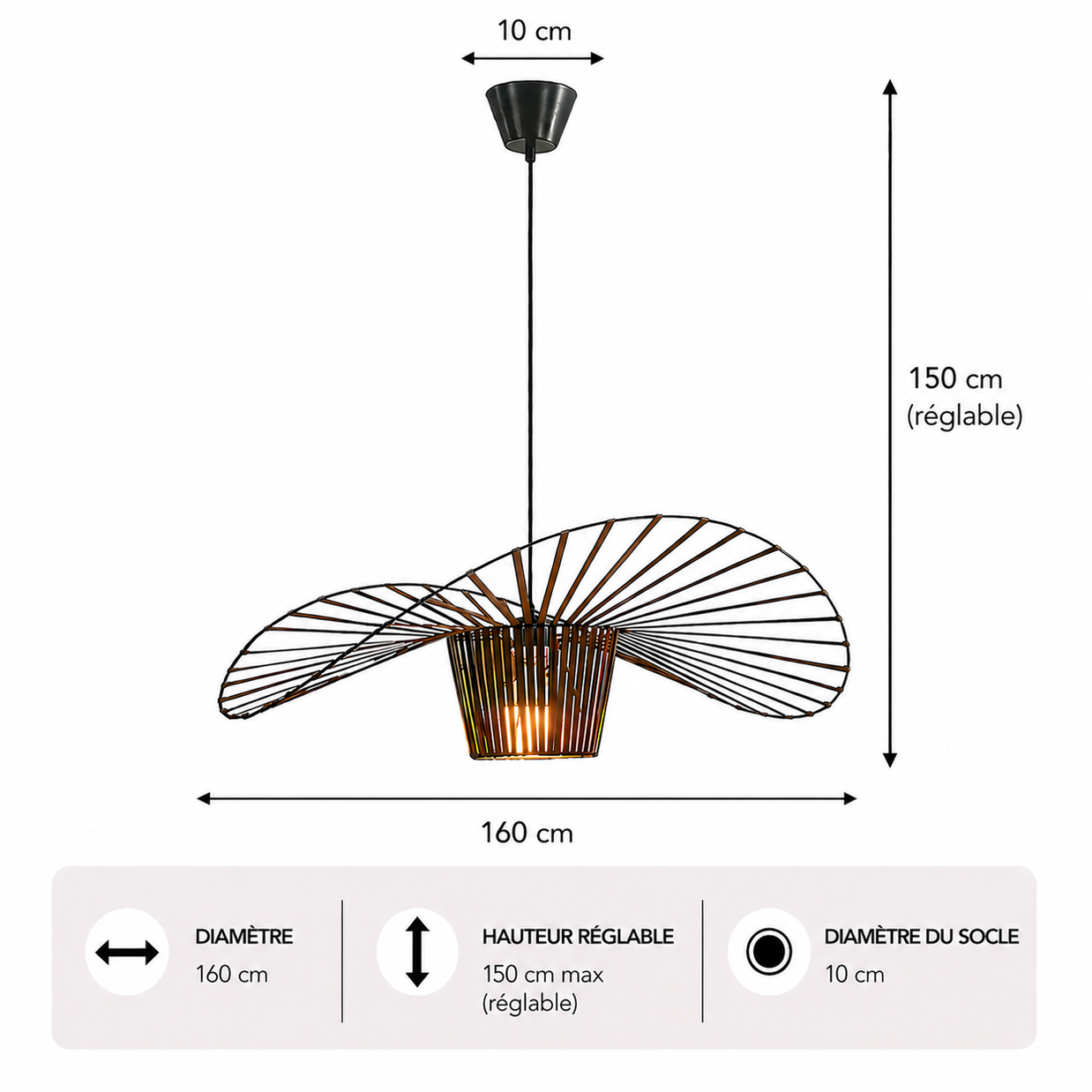 Vertigo – Lustre | Suspension Textile Nordique Grande Taille 60-200cm