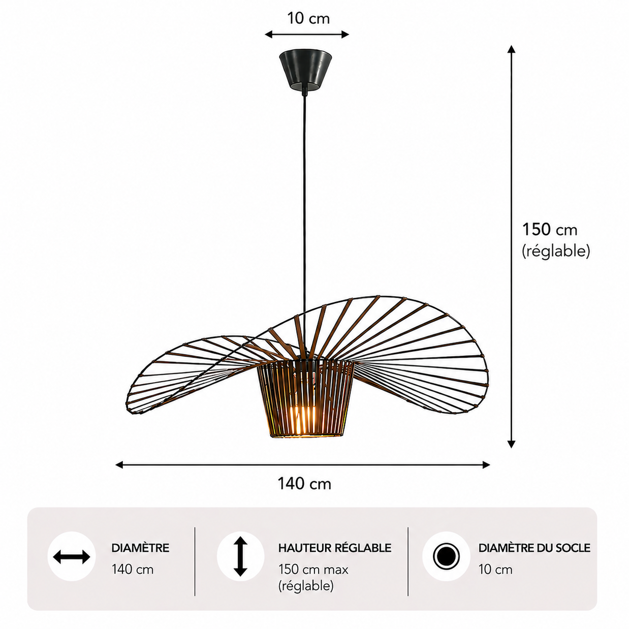 Vertigo – Lustre | Suspension Textile Nordique Grande Taille 60-200cm