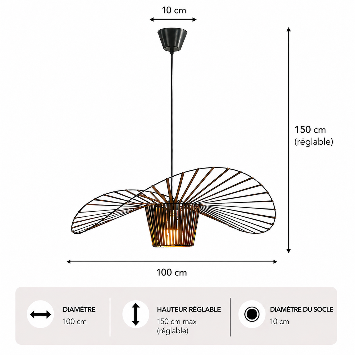 Vertigo – Lustre | Suspension Textile Nordique Grande Taille 60-200cm
