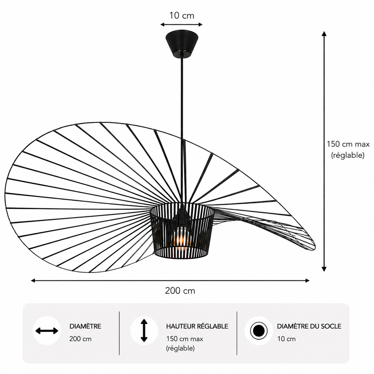 Vertigo – Lustre | Suspension Textile Nordique Grande Taille 60-200cm
