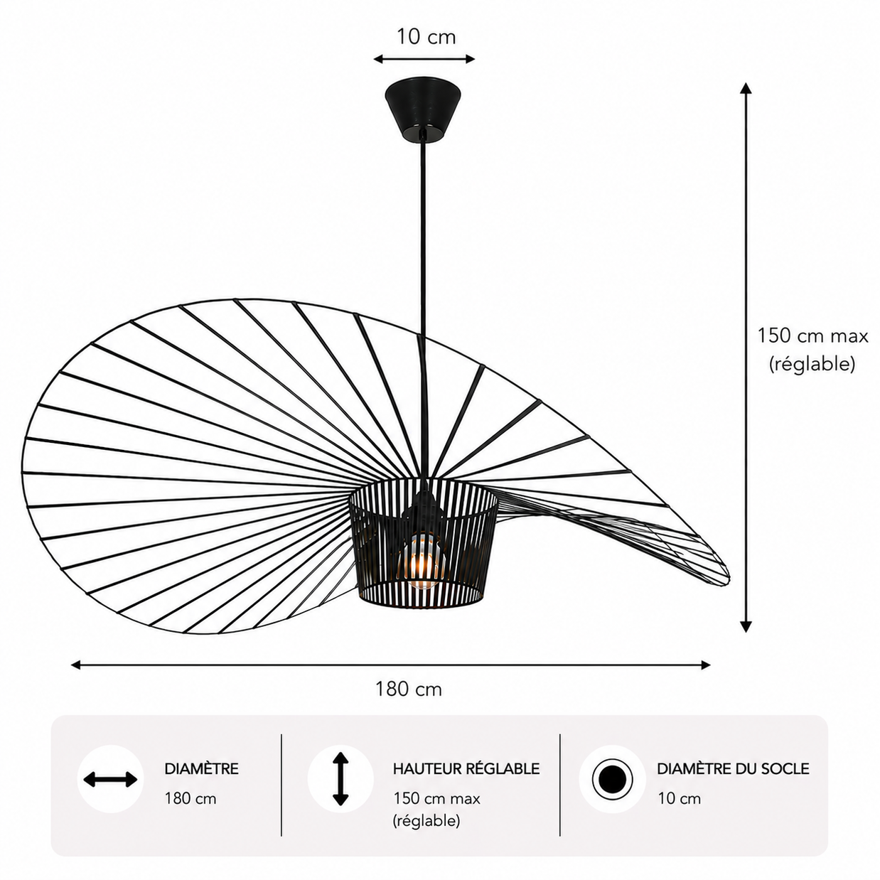 Vertigo – Lustre | Suspension Textile Nordique Grande Taille 60-200cm