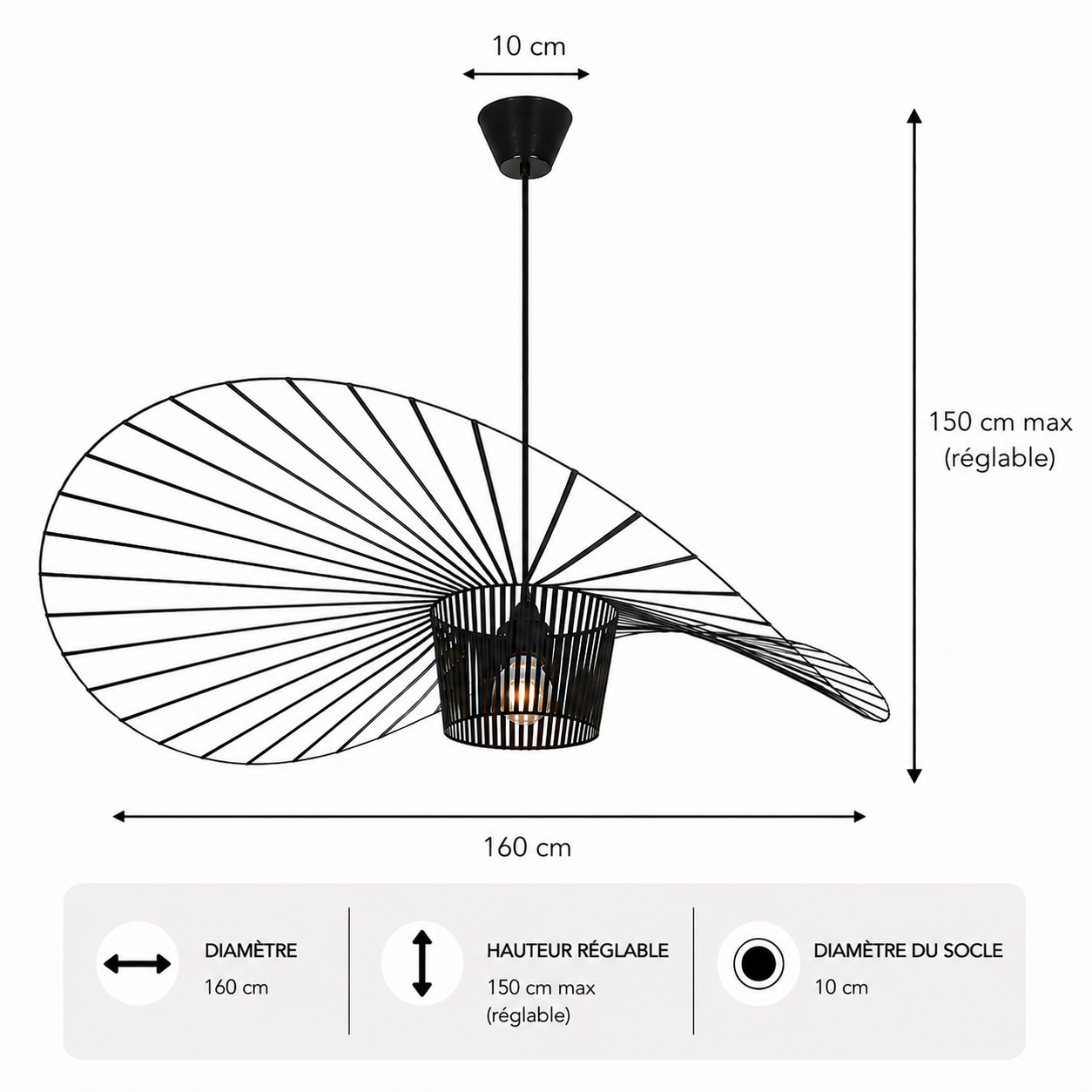 Vertigo – Lustre | Suspension Textile Nordique Grande Taille 60-200cm