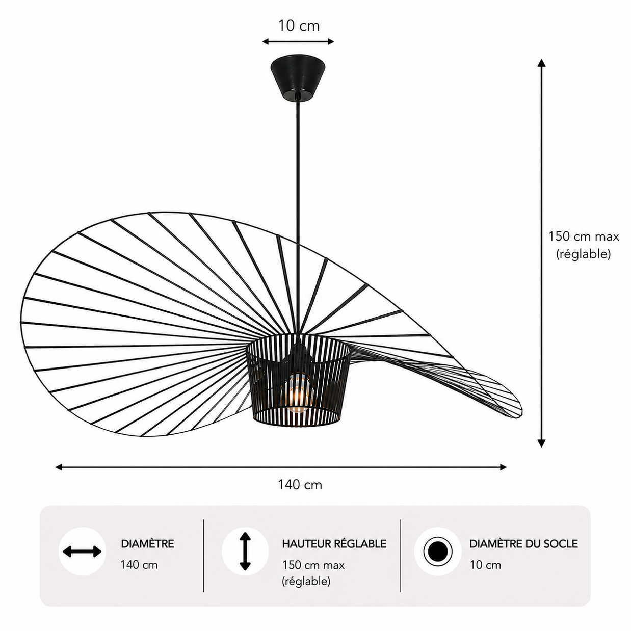 Vertigo – Lustre | Suspension Textile Nordique Grande Taille 60-200cm