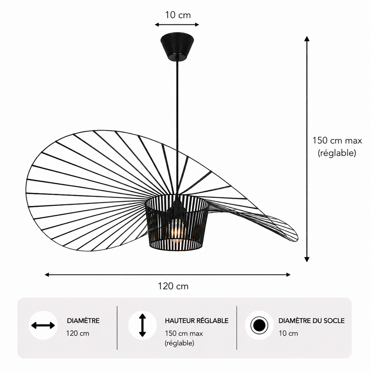 Vertigo – Lustre | Suspension Textile Nordique Grande Taille 60-200cm