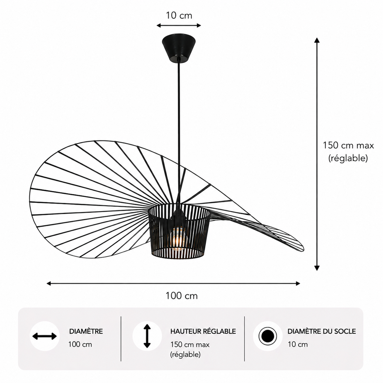 Vertigo – Lustre | Suspension Textile Nordique Grande Taille 60-200cm