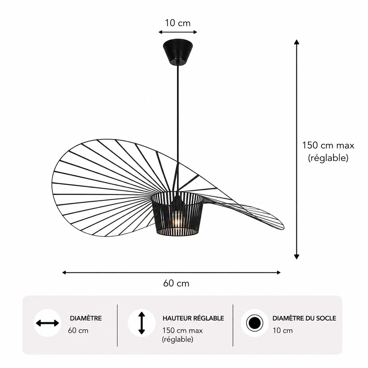 Vertigo – Lustre | Suspension Textile Nordique Grande Taille 60-200cm
