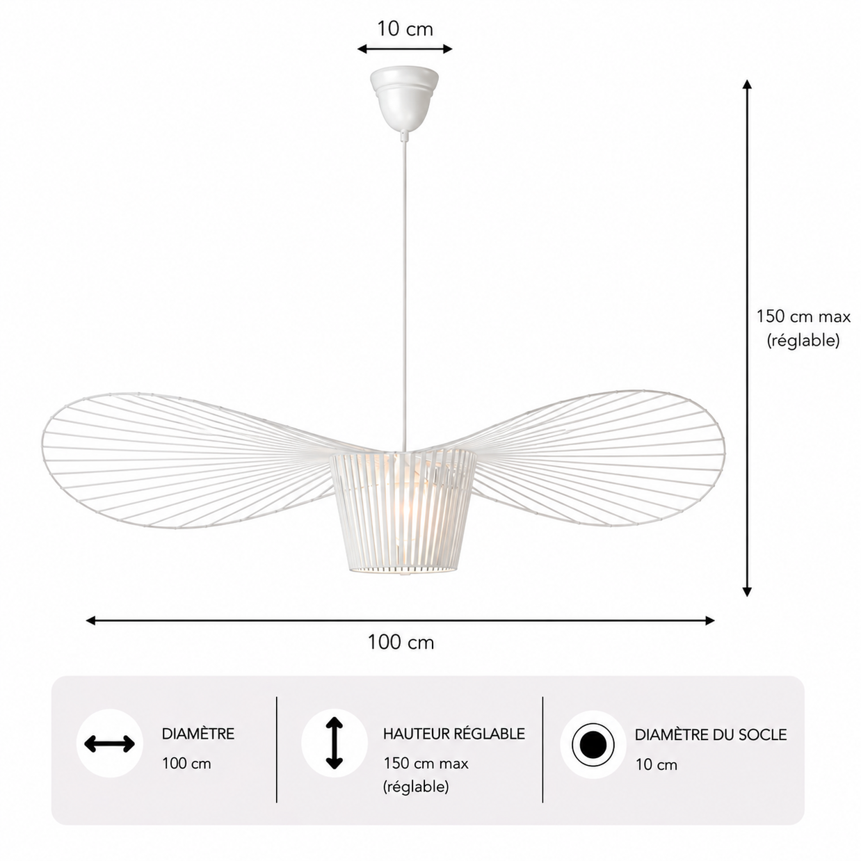 Vertigo – Lustre | Suspension Textile Nordique Grande Taille 60-200cm