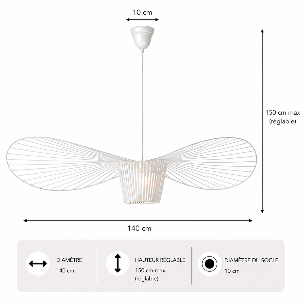 Vertigo – Lustre | Suspension Textile Nordique Grande Taille 60-200cm