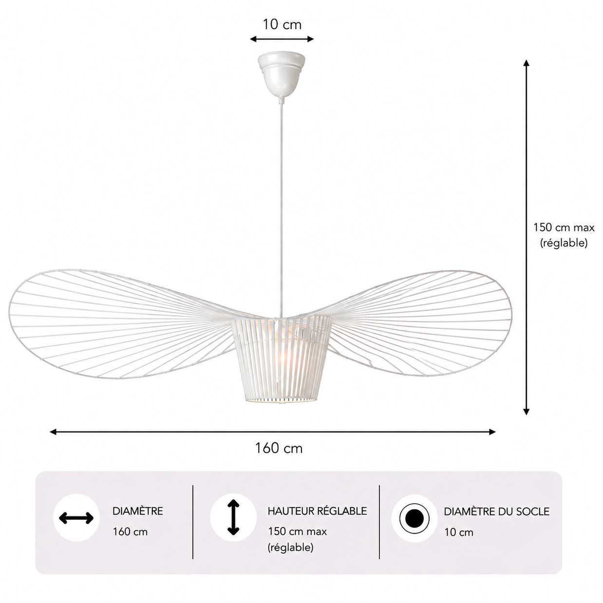 Vertigo – Lustre | Suspension Textile Nordique Grande Taille 60-200cm