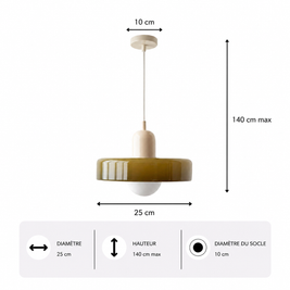 Nordic – Lustre | Suspension Verre Coloré Style Rétro Moderne