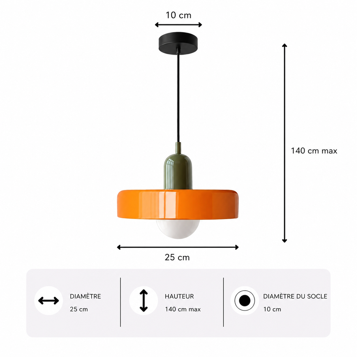 Nordic – Lustre | Suspension Verre Coloré Style Rétro Moderne