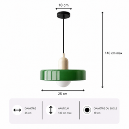 Nordic – Lustre | Suspension Verre Coloré Style Rétro Moderne