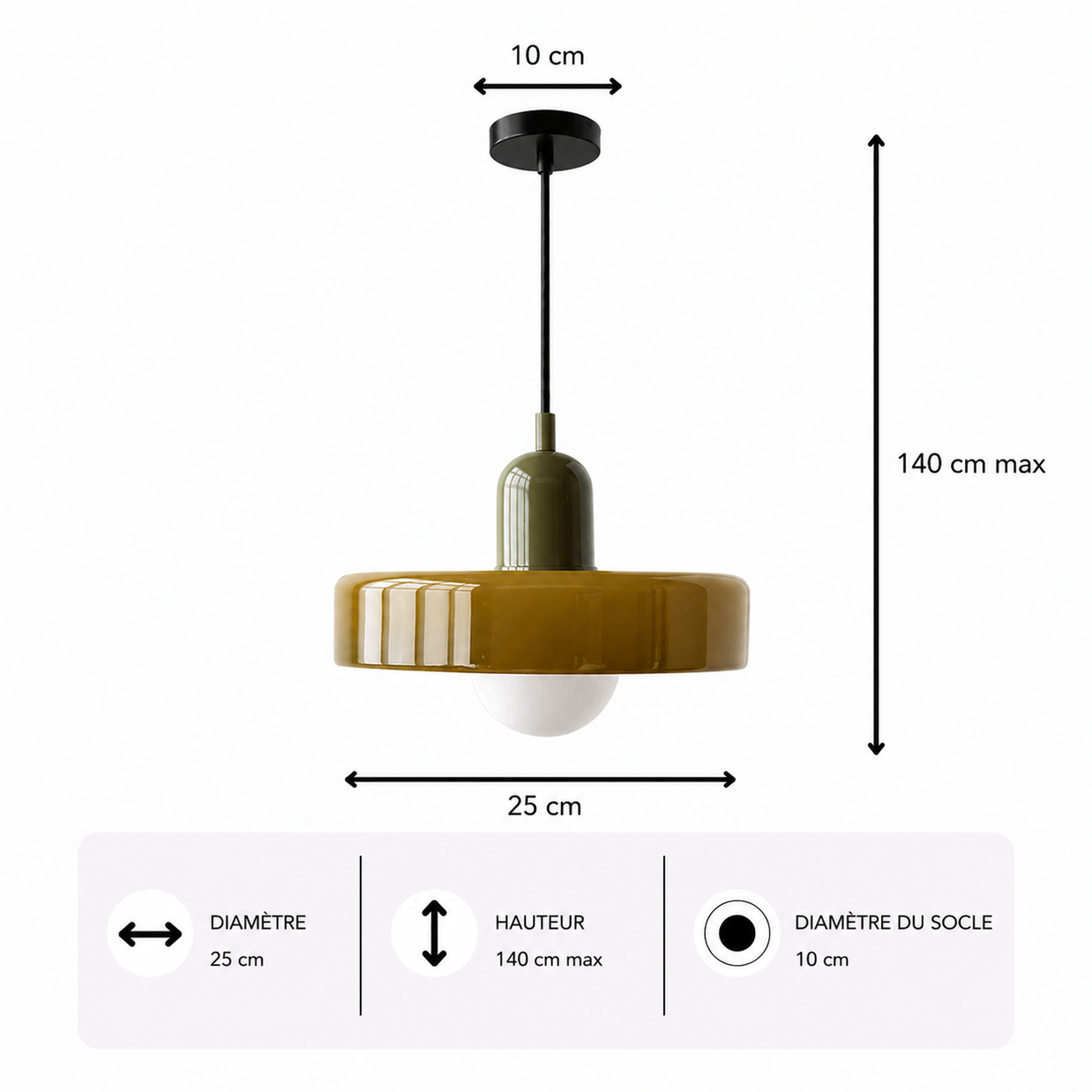 Nordic – Lustre | Suspension Verre Coloré Style Rétro Moderne