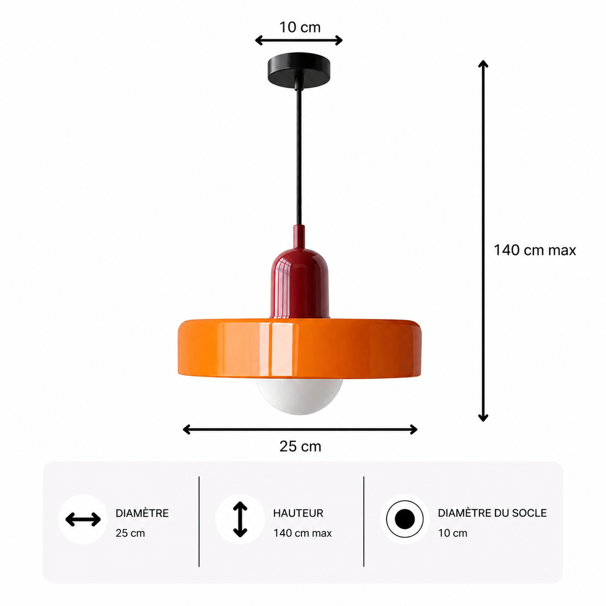 Nordic – Lustre | Suspension Verre Coloré Style Rétro Moderne