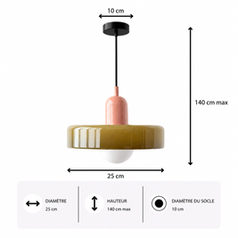 Nordic – Lustre | Suspension Verre Coloré Style Rétro Moderne
