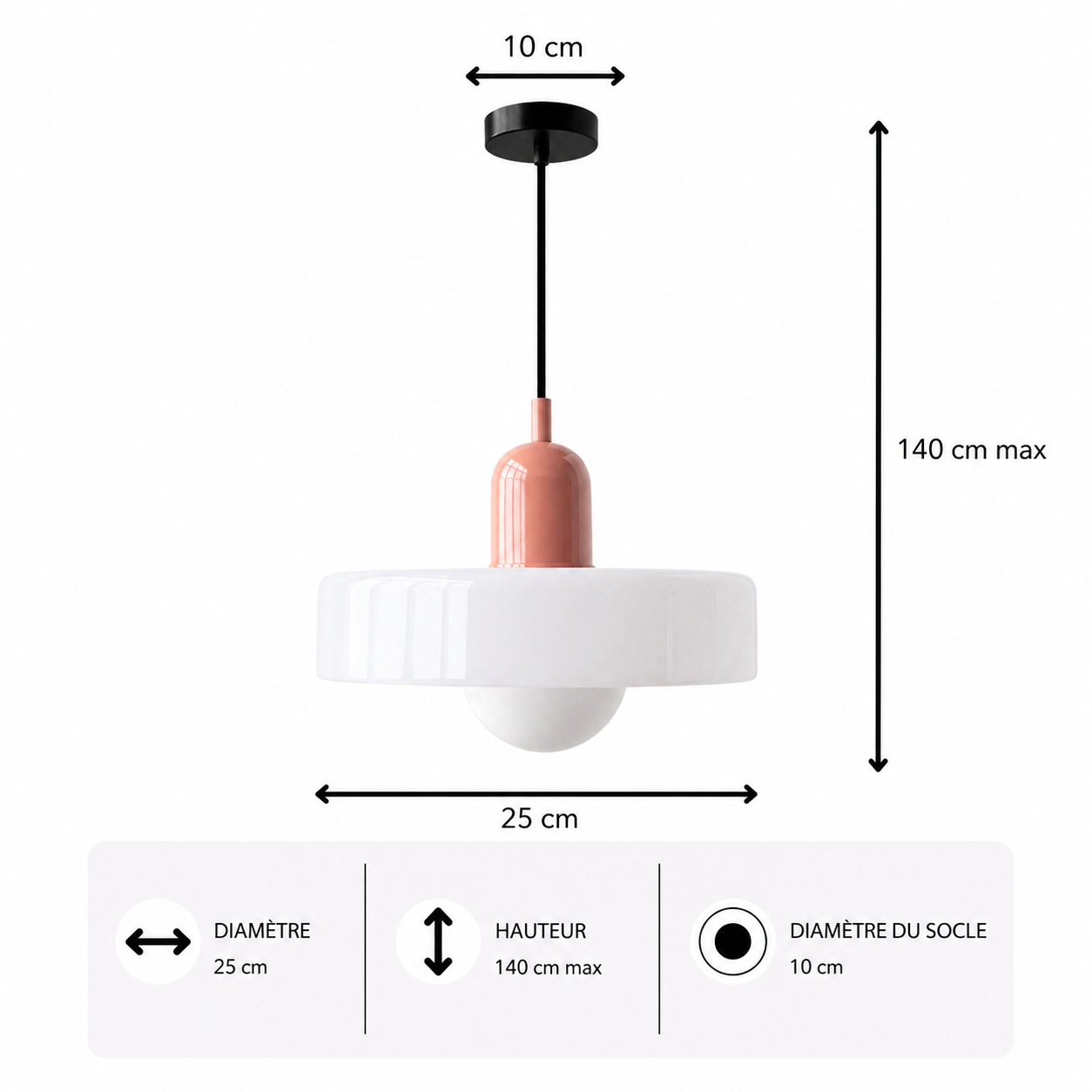 Nordic – Lustre | Suspension Verre Coloré Style Rétro Moderne