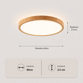Vayana – Plafonnier LED | Plafonnier Ultra-Fin Effet Bois