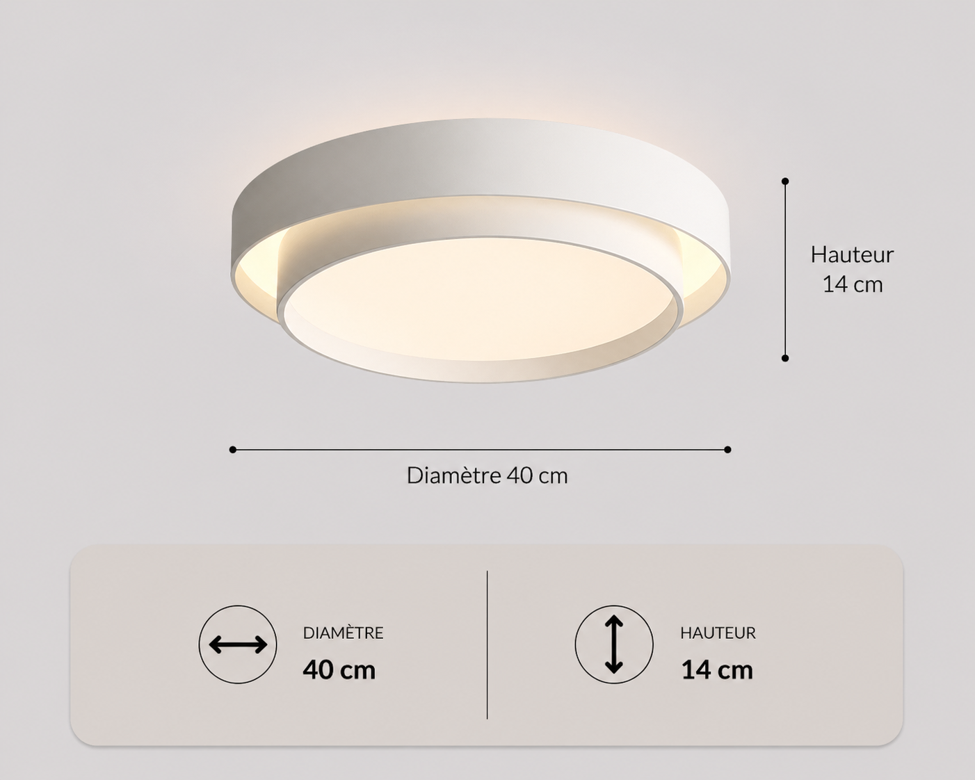 Babylone – Plafonnier LED | Plafonnier Double Cercle